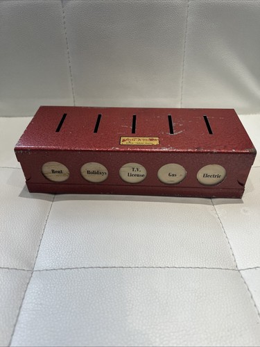 1940s thrift budget box - thrift, red