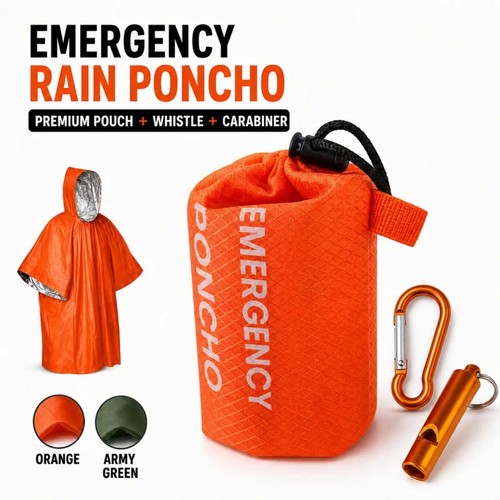 Emergency rain poncho - emergency,