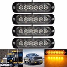  New 4*12V 24V 6 LED Amber