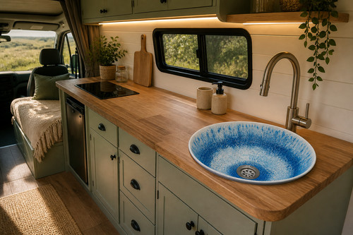 Campervan sink 30cm blue - campervan,