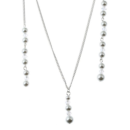 Bride crystal pearl pendant - pearl,