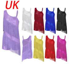 UK Girls Shiny Sequins Fringe
