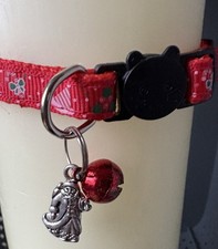 CHRISTMAS PET COLLAR WITH BELL & TAG FOR SMALL DOG/CATS /RABBIT ADJUSTABLE 