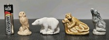 4 Wade England Figures Animals- Owl, Polar Bear, Wolf And Panther *Damaged READ*