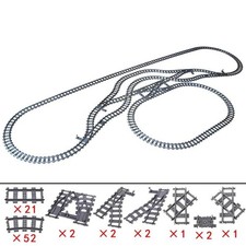 MOC City Train Tracks Straight Curved Switch Rail Building Blocks Set