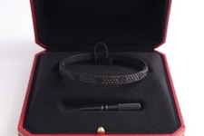 Cartier Love Bracelet Black Diamonds MAD Paris Edition 18 ct White Gold Size 20