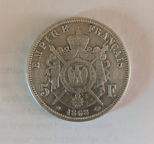 1868 french francs silver - francs,