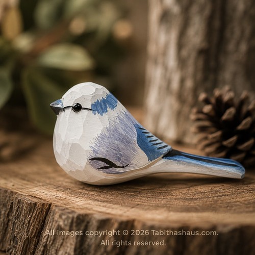 Hand carved wooden - hand, azure