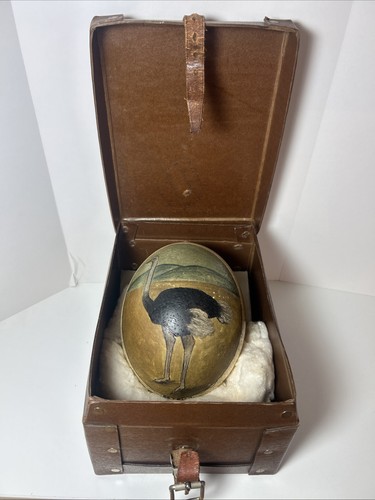 Vintage hand painted ostrich - hand,