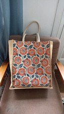 Seasalt Floral jute Tote Bag