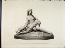 Original Old Antique Print