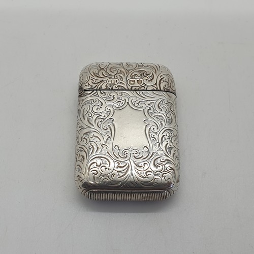Sterling silver vesta case - silver,