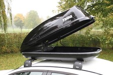 Thule Roof Box Ocean 80 Gloss Black 320 Litre Capacity - with 80mm Wide U Clamps