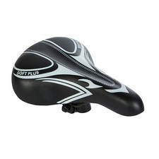 BLACK BICYCLE BIKE CYCLE MTB SADDLE MOUNTAIN ROAD SPORTY SOFT PLUS PADDED SEAT