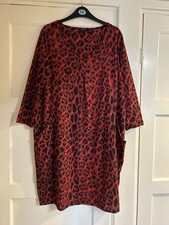 Roman Cocoon Red And Black Animal Dress