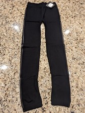 QED London Women's Pu Trim Fleece Back Supersoft Legging Black size S