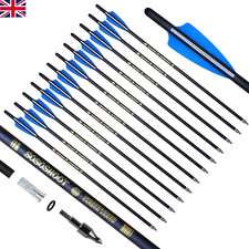 12Pcs 20" Crossbow Bolts Carbon Arrows Half Moon Nocks 8.8mm Shaft Shooting hunt