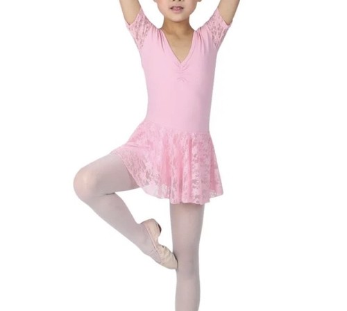 Pink ballet leotard lace - pink,