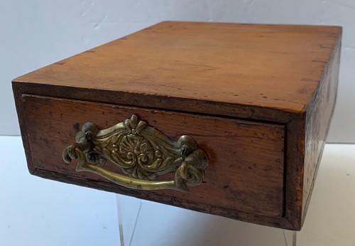 Antique wooden drawer brass - &,
