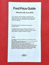 1975 FORD CARS PRICE LIST - Escort Cortina Capri Consul Granada Ghia Coupe MINT