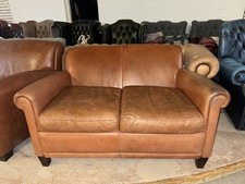 Laura Ashley Burlington Brown Real Leather Two Seater Sofa