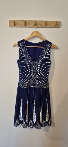 Quiz navy blue silver sequin - quiz,