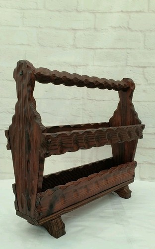 Wooden magazine rack - rack, carved