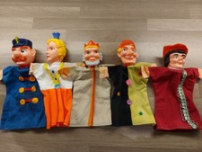 Punch & Judy Puppets, Vintage, German, Rubber Heads, Need TLC