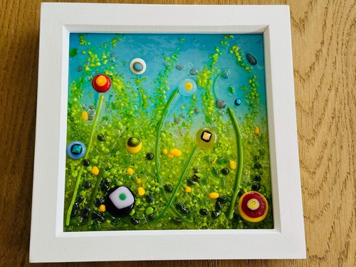 Fused glass picture flower - picture,