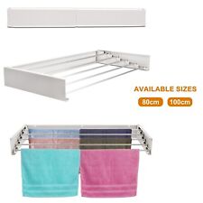 80/100CM Wall Mounted Airer Towel Drying Rack Extendable Folding Clothes Dryer
