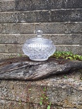 Stunning Tyrone Crystal Irish Cut Glass Lidded Bowl  Fine Crystal Heavy