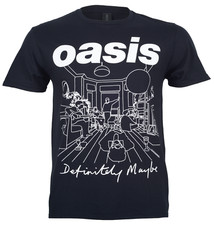 Official Oasis T Shirt Definitely Maybe Line Drawing Reunion Tour 2025 New Black