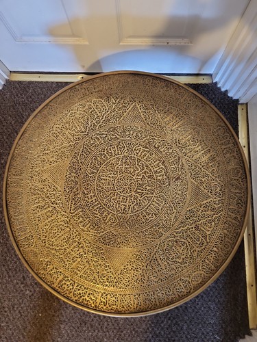 Antique moroccan brass - brass, tray
