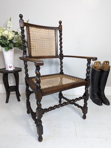 Barley twist cane armchair - barley,