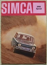 SIMCA 1000 SPECIAL Sales Brochure For 1971-72