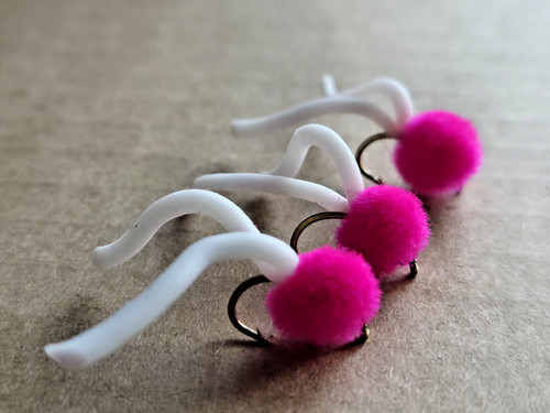 Pink squirmy worms fly - squirmy,
