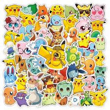 50 Pokemon Laptop Home Wall Window Kids Bedroom Fridge Stickers Pikachu UK NEW