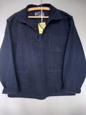 LADIES Fishermans Breton Smock Artists smock BLUE BLACK DENIM