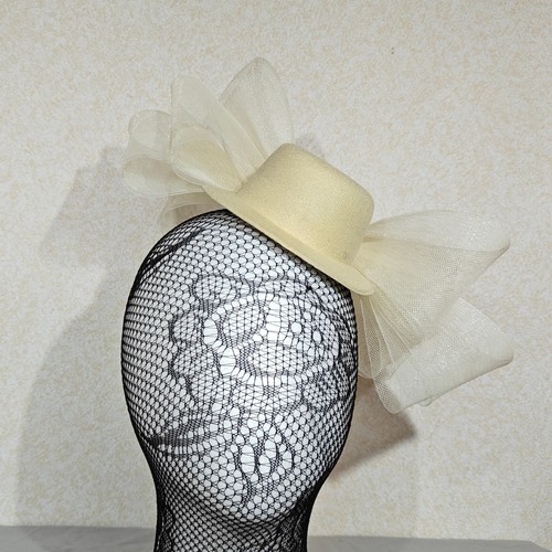 Ivory cream mini top hat - ivory,
