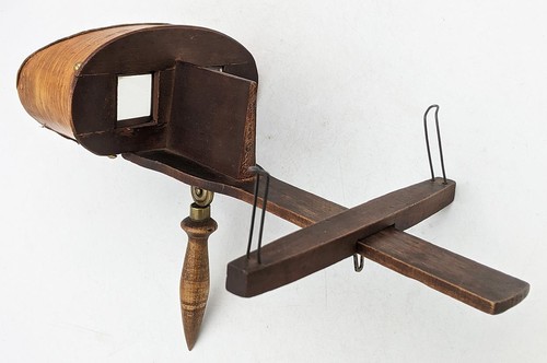 Antique wooden stereoscope - wooden,