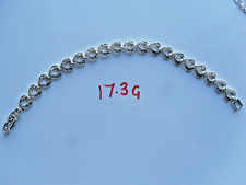 Ladies Solid 925 Sterling Silver Marcasite Bracelet Length 7.1/2"  Weight 17.3g