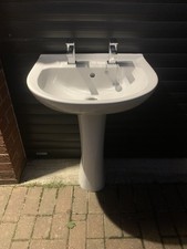 Armitage Shanks Basin and Pedestal Square Pillar Taps 1/4 Turn 🇬🇧 RRP £205