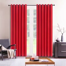 ROOEE Insulated Heavy Thick Blackout Curtains Eyelet Ring Top Pair Panel Curtain