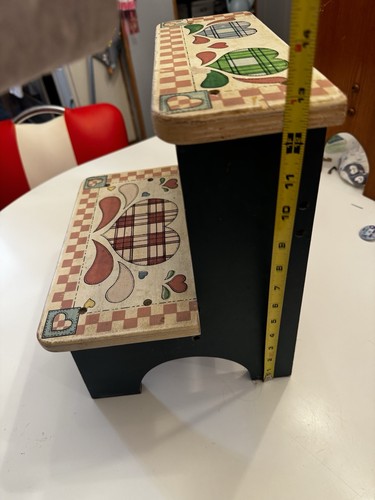 Vintage wooden double step - vintage,