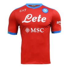 SSC Napoli Red Fourth Matchday Football Shirt 202122 EA7 BNWT  XXS Skin Fit