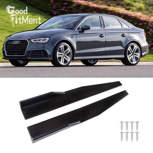 Glossy black side skirts - side,