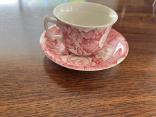 Burleigh Victorian Pink Chintz Cup and Saucer England
