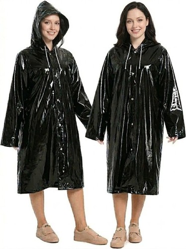 Black pvc raincoat - pvc,