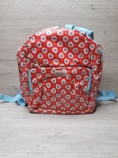 Cath Kidston Kid Girl Red Floral Rose Print Oilcloth Large Backpack Rucksack Bag