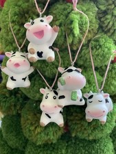 Mini Resin Cow Ornaments - You